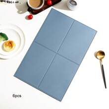 Placemats met vierkant rasterpatroon, hittebestendig, oliebestendig, antislip, waterdicht, isolatie, geschikt voor huis-/hoteldecoratie, 4/6 stuks beschikbaar