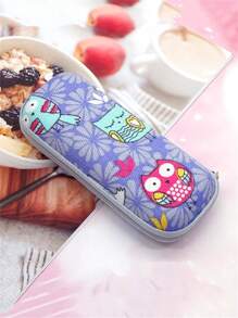 青少年/男孩/女孩可爱图案眼镜盒 - EVA 拉链光学眼镜盒，适合处方眼镜