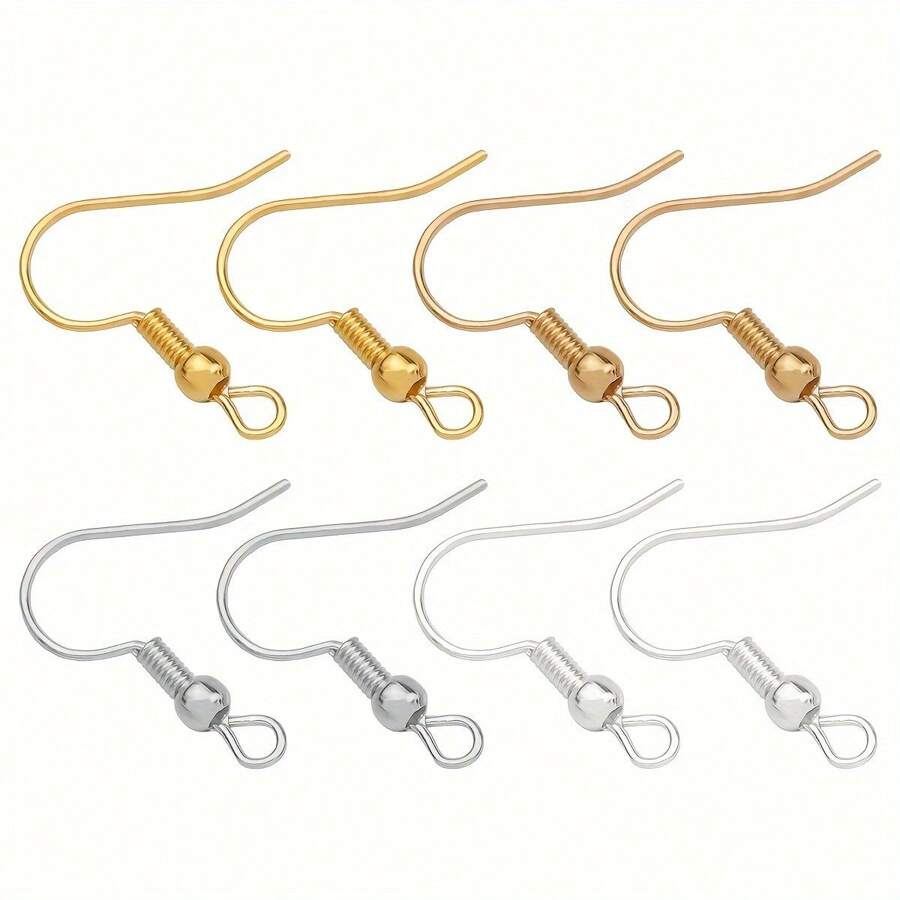 300 个/包硅胶耳环挂钩开口跳环，低过敏手工 DIY 耳环制作用品和配件