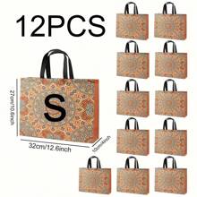 12pcs Mixed Color Woven Tote Bag Gift Box With Handle - Waterproof, Shrink-Proof, Foldable Shopping Bag, Clothes, Wedding, Party - 3 Sizes Reusable Gift Packaging, For Mother's Day, Bridesmaid Gifts, Graduation Gifts, Birthday Gifts, Wedding Gifts, Birthday, Bride, Wedding
