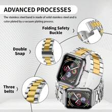 1pc Women's And Men's AppleWatch Band Replaceable Strap Wristband, Stainless Steel Adjustable Quick Release Waterproof Breathable Bracelet Compatible With Apple Watch Strap 38mm 40mm 41mm 42mm 44mm 45mm 49mm 46mm S10, Fashionable Casual Sport Bracelet Compatible With Apple Watch Bands Ultra 9 8 7 6 5 4 3 2 1 SE Smartwatch Accessories For Daily,Party,Summer Back To School Perfect Gift For Mother, Father, Lover, Student