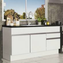 Mueble De Cocina Madesa Gabinete Bajo 2 Cajones 2 Puertas 150 Cm Color Blanco - Blanco - Ver 1