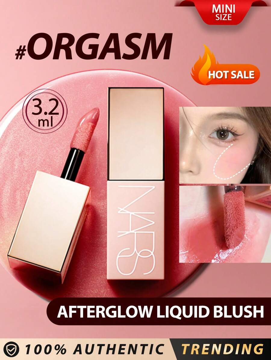 NARS[Mini]AFTERGLOW LIQUID BLUSH #ORGASM 3.2ml A Lightweight, Buildable Liquid Blush With Lasting Radiance And Hydration.