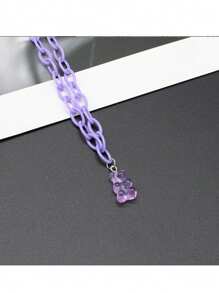 1 Stück Halskette mit kaugummi-farbigem Harz Anhänger für Frauen und Mädchen, Acrylkette Schmuck Großhandel Geschenke