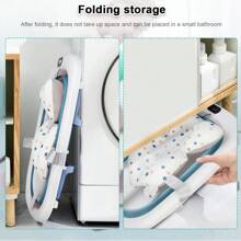 Bañera plegable para bebé con termómetro digital, almohada de baño, compacta, portátil, rosa, gris, azul y verde