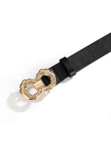 1pc Knitted Twist Double-Ring Decor Fashionable Versatile Women Waist Belt, Suitable For Daily Use