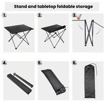 Ubravoo Outdoor Ultra-Light Track-Style Aluminum Folding Table For Campers, Backpackers,Trippers - Portable Compact Desk With Anti-Wear Surface (Large/Medium/Small, Black Frame) - màu đen - Xem 4