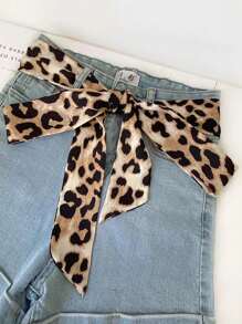 1pc Women's Multi-Functional Leopard Print Long Scarf Headband Neck Tie Waistband, Versatile Decor Silk Scarf, Suitable For Daily Use - Multicolor - View 1