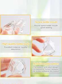 10/2pcs 0.27oz Hanging Car Air Fresheners Diffuser, Refillable Transparent Glass Essential Oil Fragrance Diffuser Pendant Mini Bottles Gifts Birthday Graduation - Multicolor - View 2