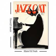 1 tấm áp phích in hình nhạc jazz câu lạc bộ cổ điển có khung/không khung, tranh hòa nhạc piano mèo jazz thập niên 80, tranh treo tường tối giản cho phòng sinh viên, căn hộ, phòng khách, phòng ngủ, trang trí nhà hiện đại - Nhiều màu - Xem 7