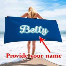 1 pieza Toalla de playa personalizada de fibra ultrafina, liviana y absorbente, regalo personalizado para aniversario, cumpleaños, boda, Día de la Madre, uso en la playa