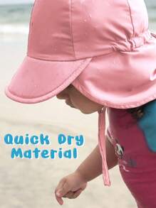 1 件装婴儿防紫外线速干斗篷太阳帽，UPF 50+ - 轻便透气沙滩帽，适合户外游泳、远足和夏季活动 - 粉色 - 查看 4