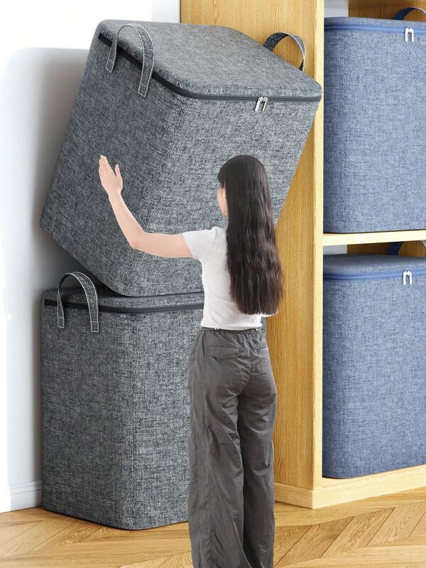 1 pièce Sac de rangement et de transport ultra grande capacité - épais, facile à organiser pour les vêtements, la literie, les jouets, etc. Sac de rangement léger et imperméable, anti-poussière et anti-humidité, ensemble de rangement multifonctionnel.