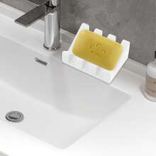1pc Silicone Bathroom Soap Shelf, Self-Draining, Stylish, Bathroom Accessory, Easy To Clean Designed For Shower And Sink Organization