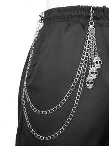 1 件复古骷髅头腰链金属链朋克腰带，适合青少年、休闲日常穿着、户外、运动、度假、毕业、生日、万圣节 - 彩色 - 查看 12