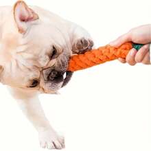 1 pièce Jouet à mordre pour amateurs de chiens et mères de chiens, corde en tissu tressé avec design de carotte, convient pour mâcher et jouer de manière interactive, adapté à toutes les tailles de races