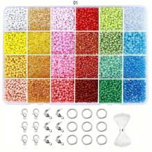 3MM Bracelet Beads Kit For Jewelry Making, 5760/11520pcs Seed Beads Small Glass Beads 8/0 Rainbow Beads Set With Elastic String For Crafts