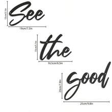 3-Piece Metal Wall Art Decor Set "See The Good" - Motivational Wall Hangings For Bedroom, Living Room, Study, Office - Housewarming Gift For Her - Horizontal Style, No Electricity Required Wedding Wedding Decorations Wedding Gifts Home Decors Birthday Graduation