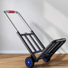 1 pieza Carrito de equipaje plegable para uso doméstico, carritos, carros de carga portátiles, carros pequeños para tirar de cargas pesadas, carros de uso doméstico para transportar mercancías, carros para mover mercancías en oficinas y carros para transportar mercancías en restaurantes. Plegable y fácil de almacenar, son la mejor opción para usuarios domésticos, de oficina y de restaurante para mover mercancías.