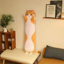 New Long Cat Throw Pillow Plush Toy Cute Cat Plush Toy Soft Large Plush Doll Pillow Pillow Slouchy Person Tatami Waist Support Furniture Sofa Decoration