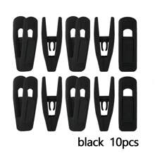 10pcs Gray/Black Velvet Hangers Clips Pack Of 10, Pants Hangers Velvet Clips, Large Opening Clip Strong Finger Flocked Clips Perfect For Use With Slim-Line Clothes Velvet Hangers