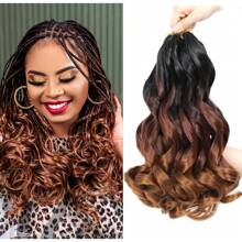 1 Pack French Curl Braiding Hair 12 Inch Pre Stretched Bouncy Curly Hair Easy Braid Crochet Hair Wavy Texture Synthetic Hair Extensions For 50g/Pack