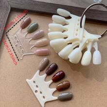 50pcs/Set Odorless Royal Crown Nail Art Color Mixing Palette Kit, Transparent Nail Polish Display Sticks With Metal Rings, Acrylic Practice Nail Polish Color Chart, Removable Practice False Nail Cards, Suitable For Nail Salons And Home Use - Multicolor - View 7