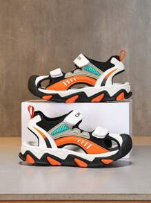 儿童运动凉鞋，带脚趾保护，透气，防滑，设计，适合儿童夏季户外活动，沙滩水鞋 - 黑色 - 查看 7