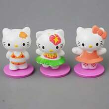 Sanrio 1 Set Of 8pcs Cute Handmade Kitty Cat Doll Model, Desktop Car Decor, Home Collection Gift Gifts Birthday Graduation
