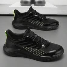 Giày chạy bộ mới 2025, giày thể thao nam mùa xuân/hè lưới thoáng khí nhẹ hấp thụ sốc chống trượt - màu đen - Xem 3