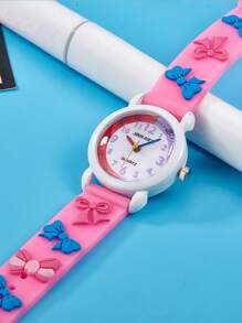 1 pieza Reloj de cuarzo de silicona con diseño de macaron de colores lindo y de dibujos animados, apto como regalo de cumpleaños