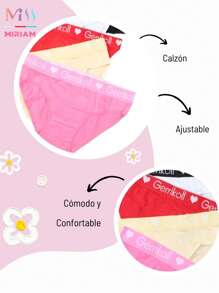 Paquete de 4 Calzones de Algodón para Dama, Ajustable, Confortable y Suave, Alta Comodidad - Multicolor - Ver 5