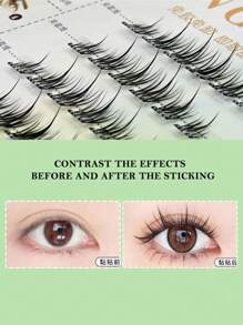 Self Adhesive Eyelashes Invisible Band Cluster Lashes 36pcs C Curl 0.07 Thickness 10-12mm Wispy Lashes Extension NO Glue Needed No Band Individual Lashes Self Sticking Reusable Adhesive Eyelashes DIY At Home Perfect For Beginners, Reusable