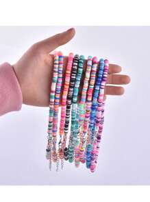 1 Pieza Collar sencillo con cuentas de colores bohemio de verano