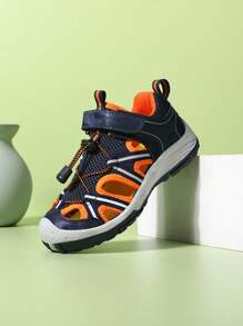 Boys' Summer Breathable Hook And Loop Sports Sandals - Blue - View 5