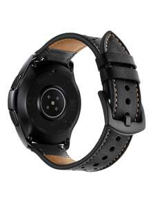 Suitable For  Watch Galaxy Watch 7/6/4 Classic 46mm 43mm 42mm/Watch 5 Pro 45mm Strap,  Galaxy Watch 6/5/4/Acitve 2 Strap 44mm 40mm, 20mm22mm Wristband Replacement For Men And Women, Black And Brown Leather Straps Quick And Easy To Install,Watch2/3 Strap  Watch Strap - Black - View 2
