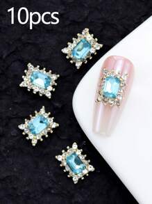 10 Pieces In A Pack And 30 Pieces In A Box For Nail Art Nail Accessories, Exquisite Inlaid With Diamonds, Colorful Gemstones, Mixed Materials, Nail Charm, Diy Nail Supplies Nails Nail Charms