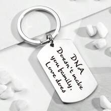1pc Family Love Keychain DNA Metal Engraved Keyring Small Gift For Family Members