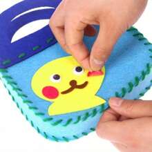 2/6/8pcs Cartoon Non-Woven Handmade Crafts Toys, Children DIY Bag Animal & Flower Handbags Crafts, Sewing Art Toys Decor, Random Style