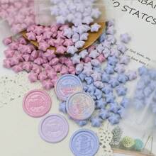 100 piezas/Paquete de Perlas de lacre en forma de estrella con colores tipo macaron, perlas de lacre para sellar cera para decorar sobres, invitaciones de boda, tarjetas de felicitación, postales, embalaje de regalos, manualidades, scrapbooking