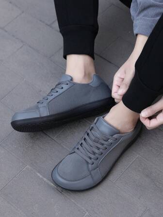 New Plus Size Wide Toe Men's Fabric Hiking Shoes, Lightweight Breathable Anti-Slip Fishing And Trekking Shoes