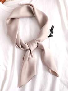 1 件新品韩式纯色 65X65cm 方形真丝围巾，桑蚕丝礼品围巾，围巾，披肩