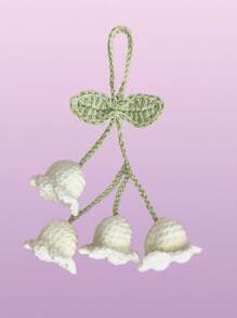 Accesorio de flor de lirio tejido a mano para colgar en el espejo retrovisor del coche, decoración interior automotriz, regalo para el Día de San Valentín, Navidad y Año Nuevo (longitud de la flor ajustable) - Multicolor - Ver 15