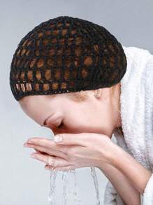 1/4 Pcs Handmade Crocheted Sleep Cap/Hat, Hair Net For Women, Suitable For Daily Washing Face, Makeup, Sleeping Hair Sleep Cap - Multicolor - View 4