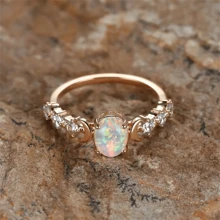 Boho Stijl Belofte Ring Retro Ster Decor 18K Goud Verguld Maansteen Ontwerp Geplaveide Glanzende Opaal Zirkonia Verlovings-/Trouwring Banketfeest Decor Cadeau Voor Vrouwen