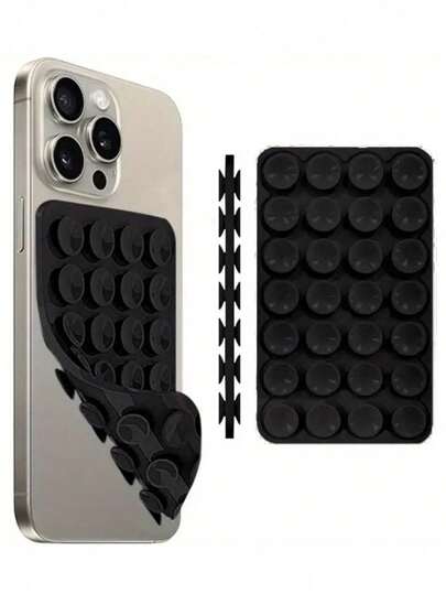 1 pezzo Supporto in silicone per telefono con impugnatura adesiva, supporto adesivo per telefono, impugnatura adesiva per telefono senza mani per selfie e video, supporto per dita del telefono mobile