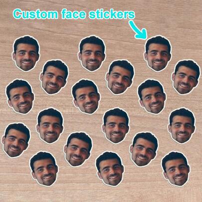 Customized Face And Head Stickers, Creative Home Accessories, Party Decorations, Suitable For Cars, Walls, Cabinets, Desktops, Cups, Water Bottles, Laptops, Personalized Decorative Face Stickers