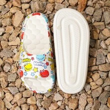 Sandalias de verano vibrantes para damas - De fácil deslizamiento, punta abierta, tacón plano, cómodas y lavables a mano - Adecuadas para todas las estaciones