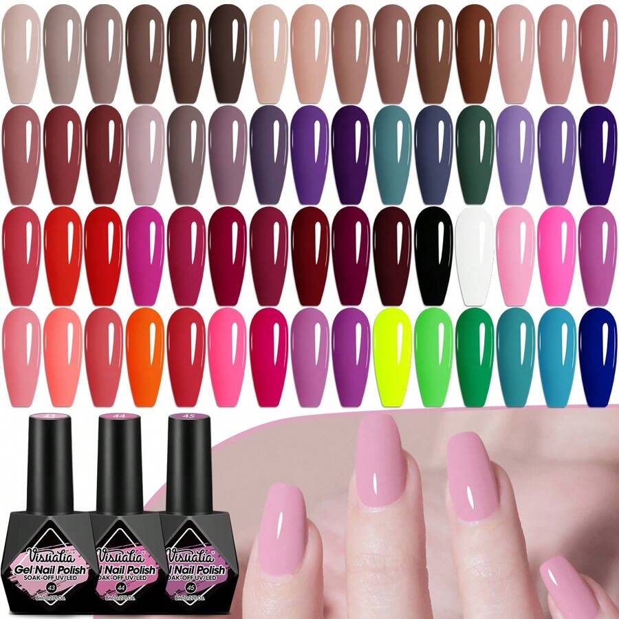 12 件/0.27 盎司深色卡其色系列凝胶指甲油套装，深卡其色持久凝胶指甲油，需要 UV LED 灯，适用于家庭沙龙美甲、DIY 设计使用 - 彩色 - 查看 1