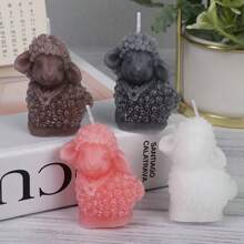 1pc Rose Sheep Scented Candle, Handmade Home Decor Accessory